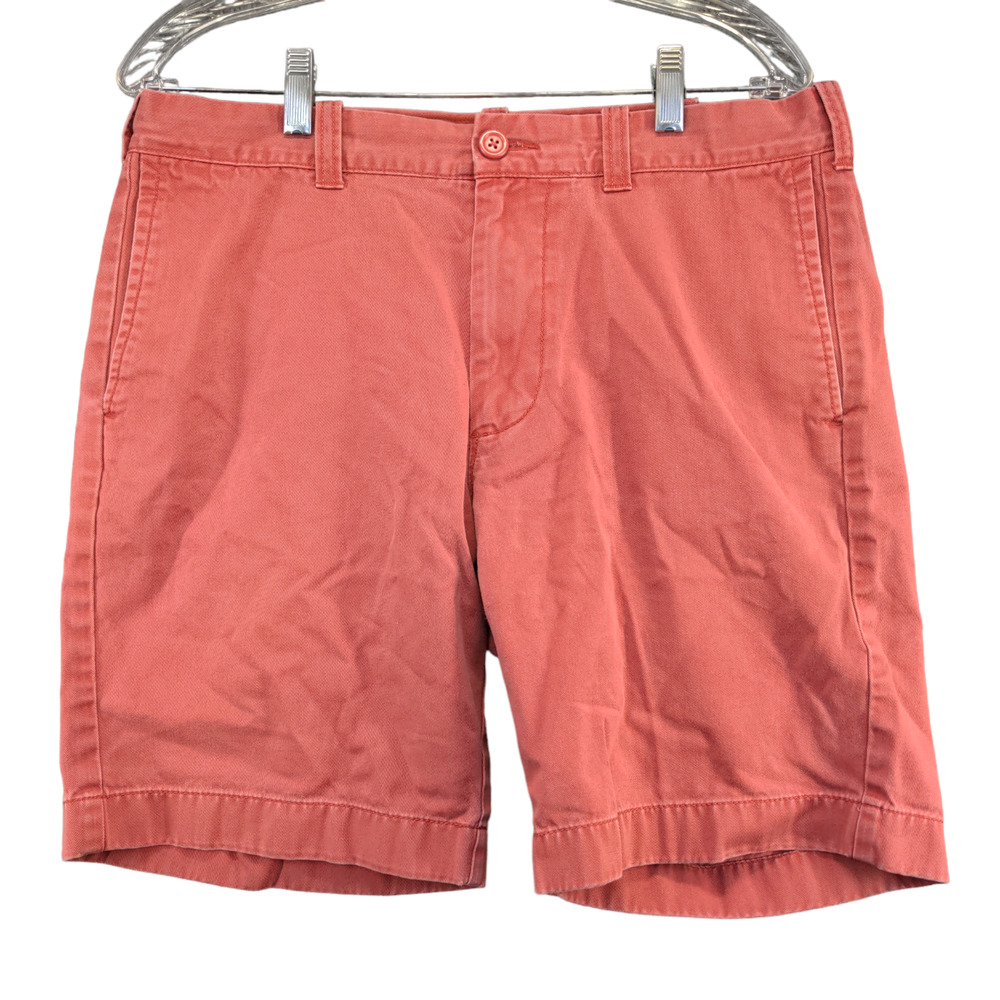 J. Crew Men's Chino Shorts Red Size 33 Slash Pockets 100% Cotton